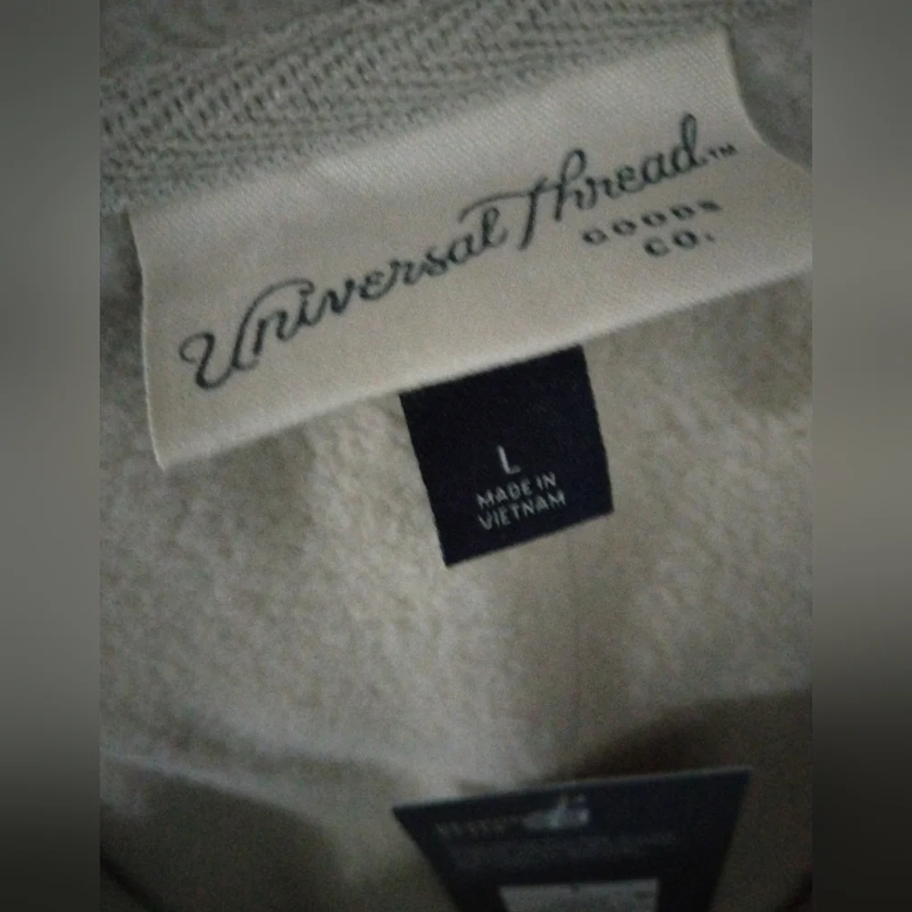 Nwt Universal Thread Cropped Zip Up Hoodie Women's Large Beige - Picture 4 of 5